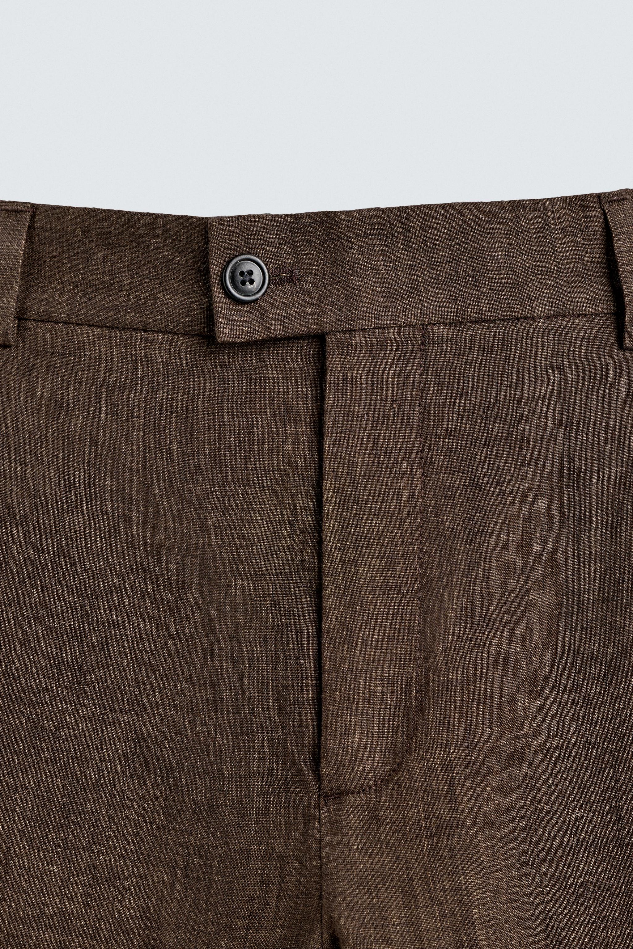 PANTALON DE COSTUME REGULAR FIT 100 % LIN